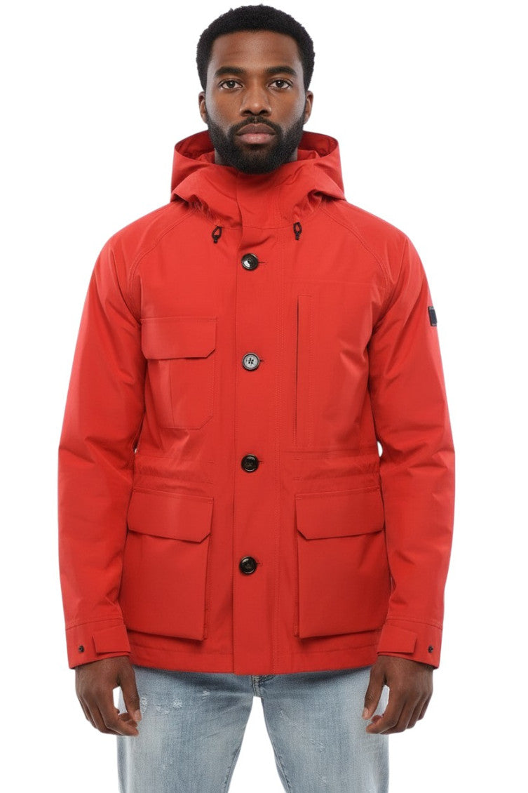 Red Solid Hood Jacket 1