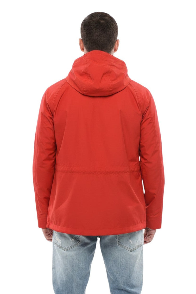 Red Solid Hood Jacket 2