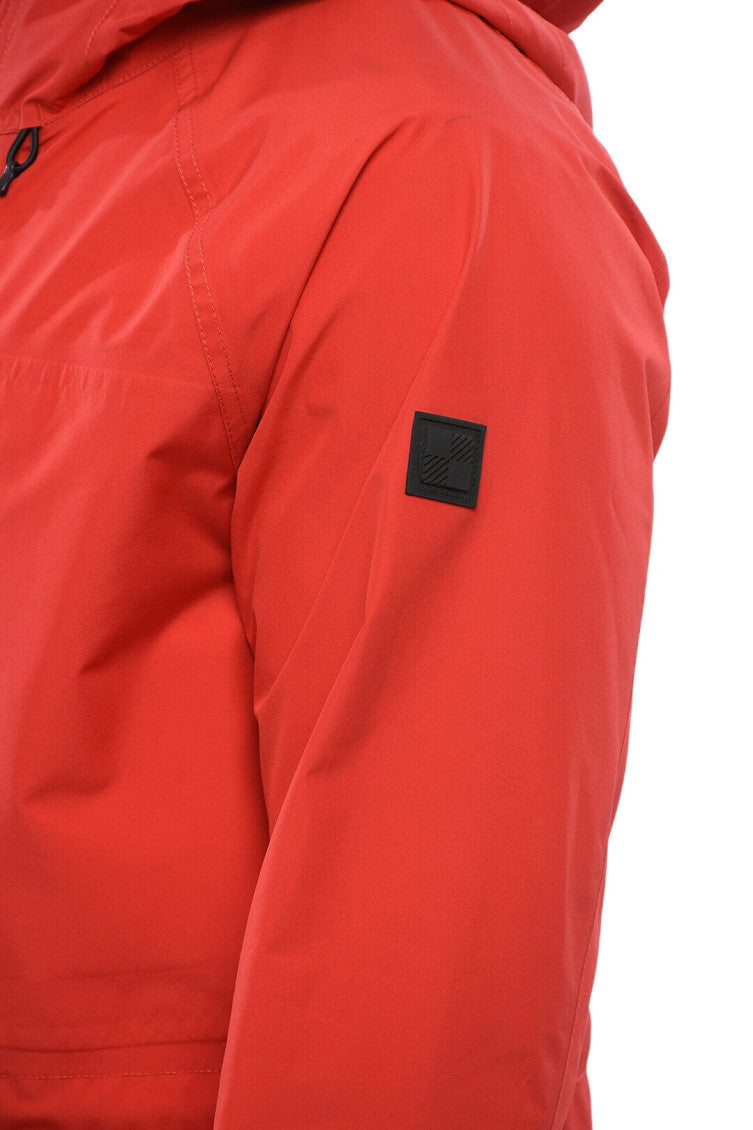Red Solid Hood Jacket 3