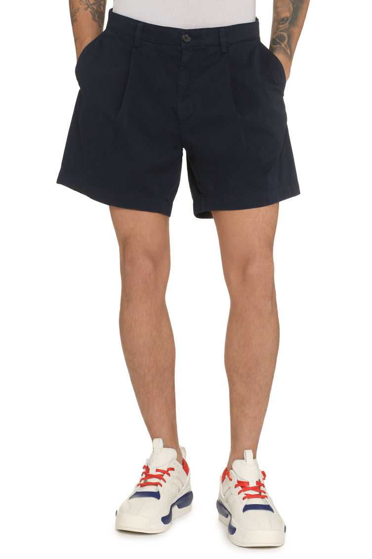 Navy Blue Solid Shorts 3