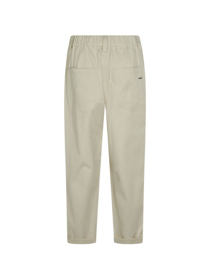 Beige Relaxed Elasticated Pants 2