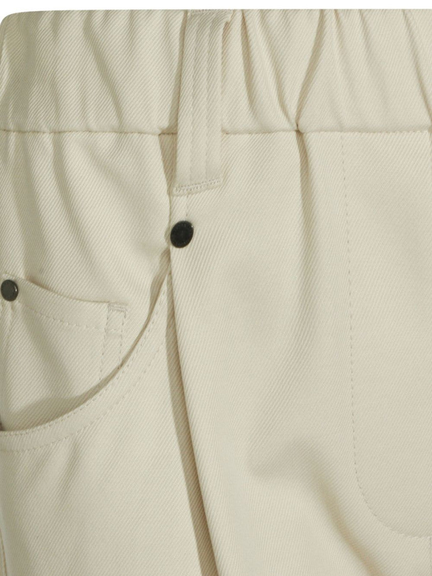 Beige Relaxed Elasticated Pants 3