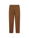 Brown Tapered Flat Front Pants 1