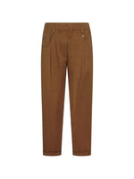 Brown Tapered Flat Front Pants 1