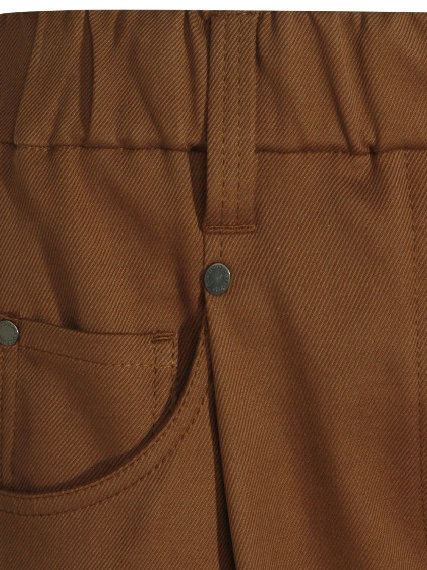 Brown Tapered Flat Front Pants 4