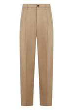 Beige Tailored Pleated Trousers 1