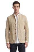 Beige Solid Regular Jacket 1