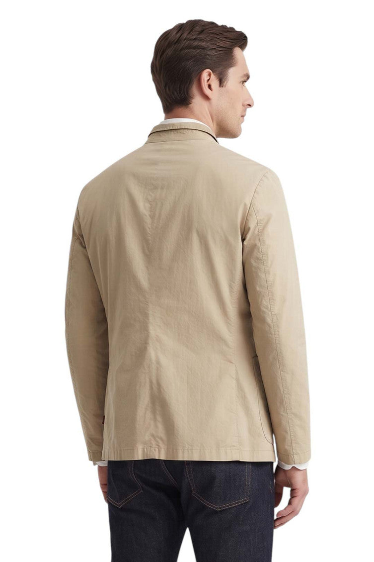 Beige Solid Regular Jacket 2