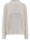 Beige Knitted Crew Neck Sweater 1