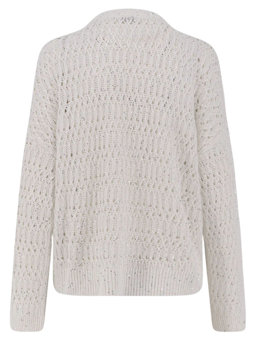 Beige Knitted Crew Neck Sweater 2