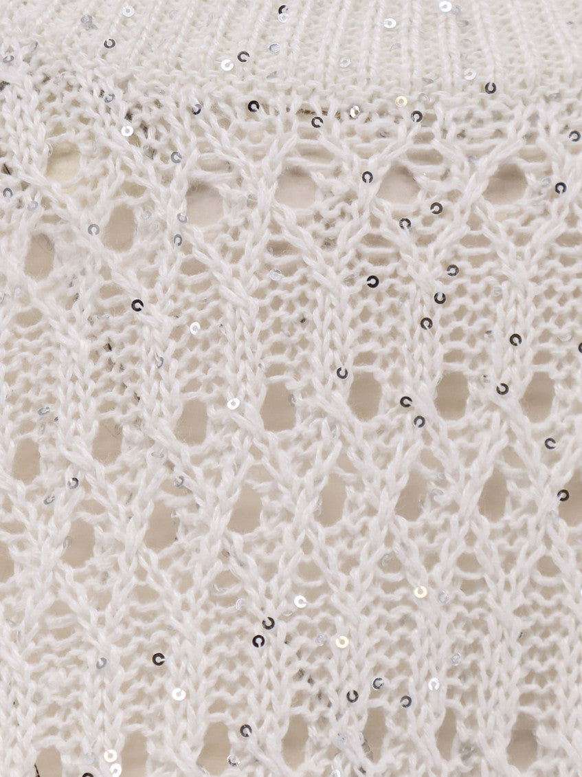 Beige Knitted Crew Neck Sweater 3