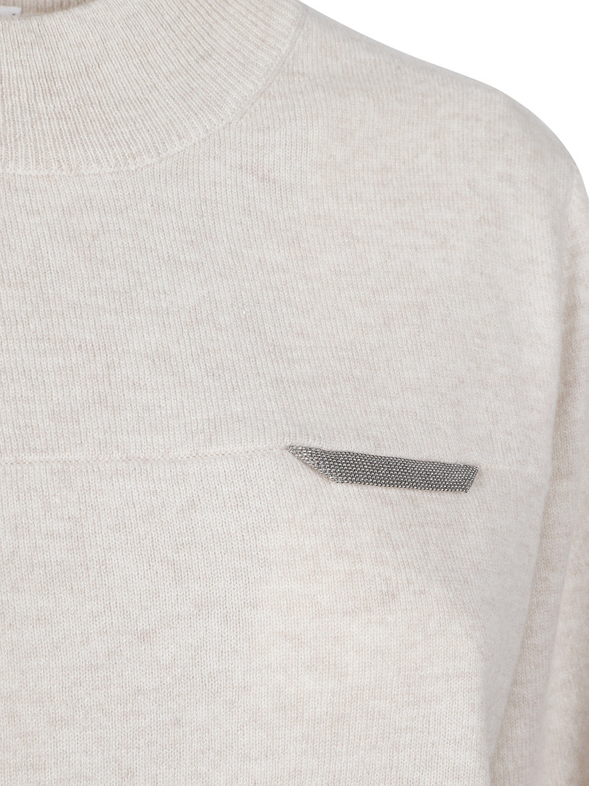 Grey Logo Mock Collar Sweater 3