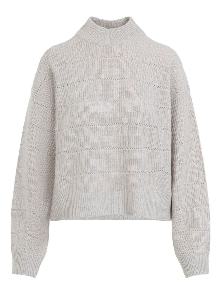 Grey Knitted Turtle Neck Sweater 1