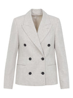 Beige Notched Lapel Blazer 1