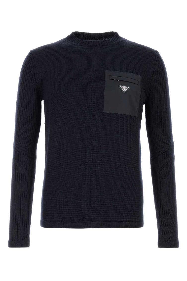 Dark Blue Knitted Sweater 1