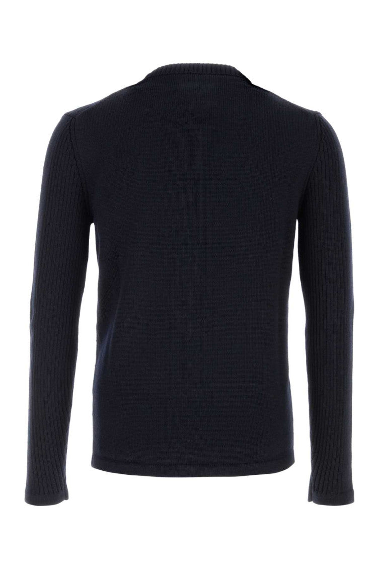 Dark Blue Knitted Sweater 2