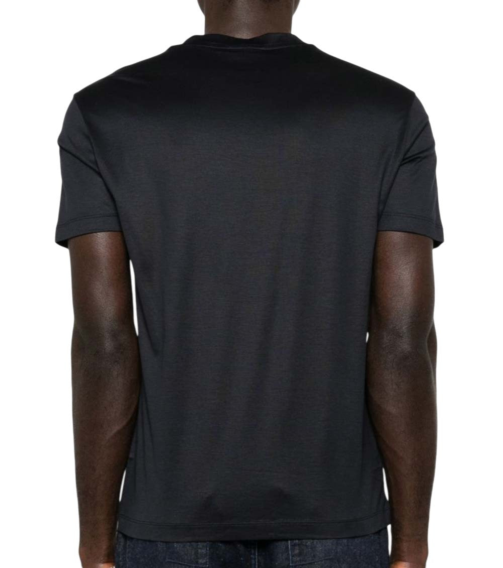 Blue Solid Crew Neck T-Shirt 3
