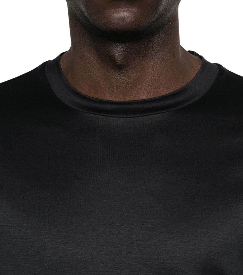 Blue Solid Crew Neck T-Shirt 4