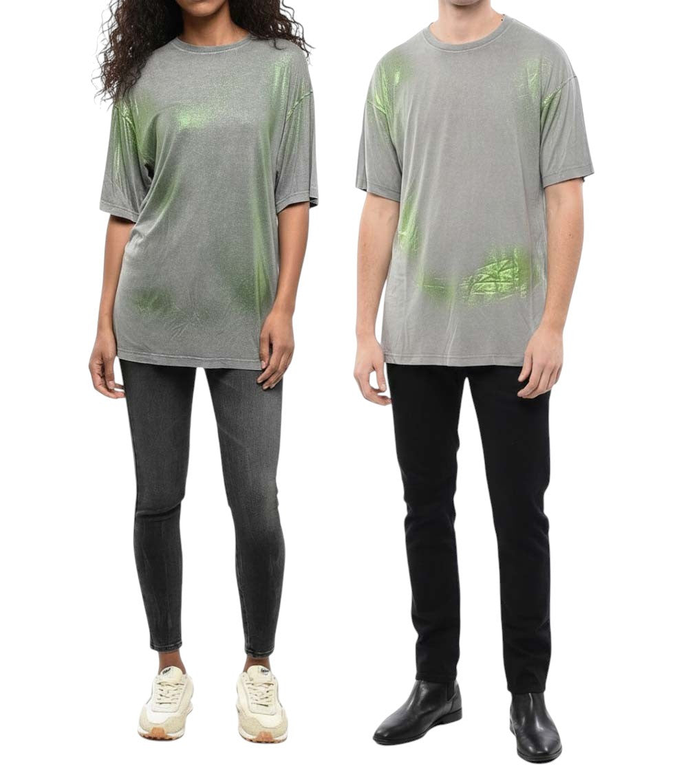Grey Solid Crew Neck Unisex T-Shirt 3