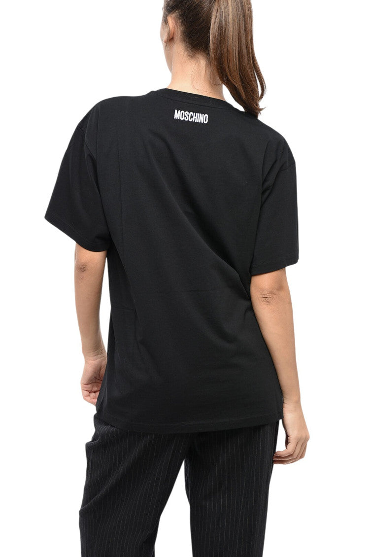Black Single Graphic Crew Neck Oversized T-Shirt 2