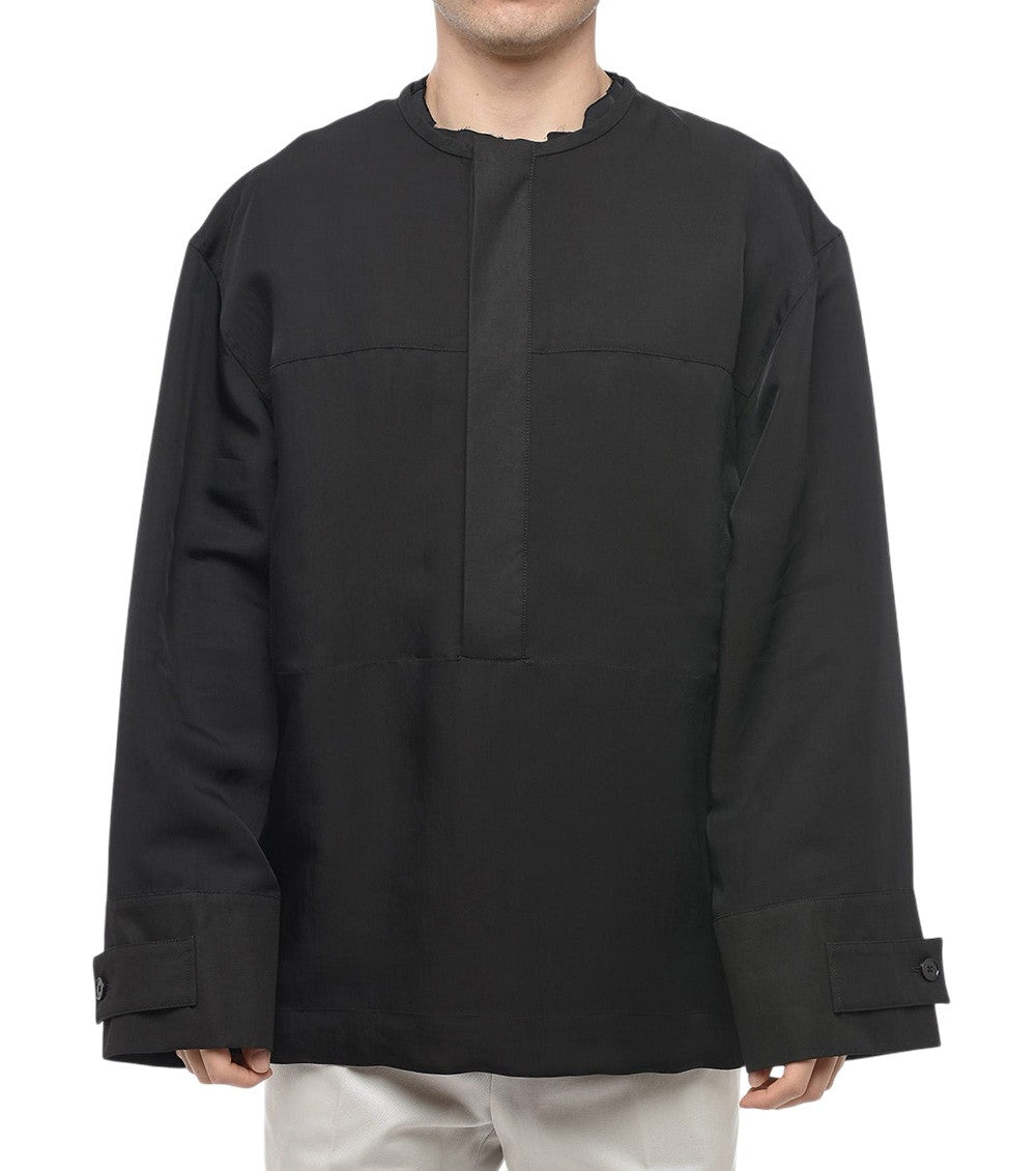 Black Solid Round Neck T-Shirt 1