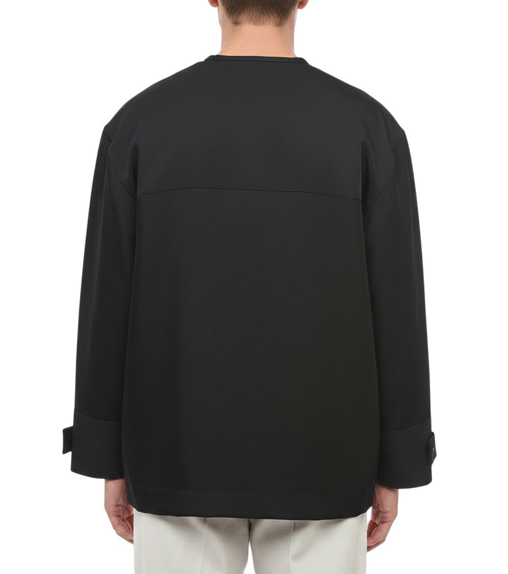 Black Solid Round Neck T-Shirt 2