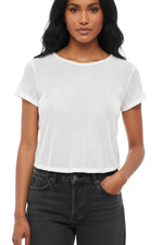 White Perforated Crew Neck T-Shirt 1