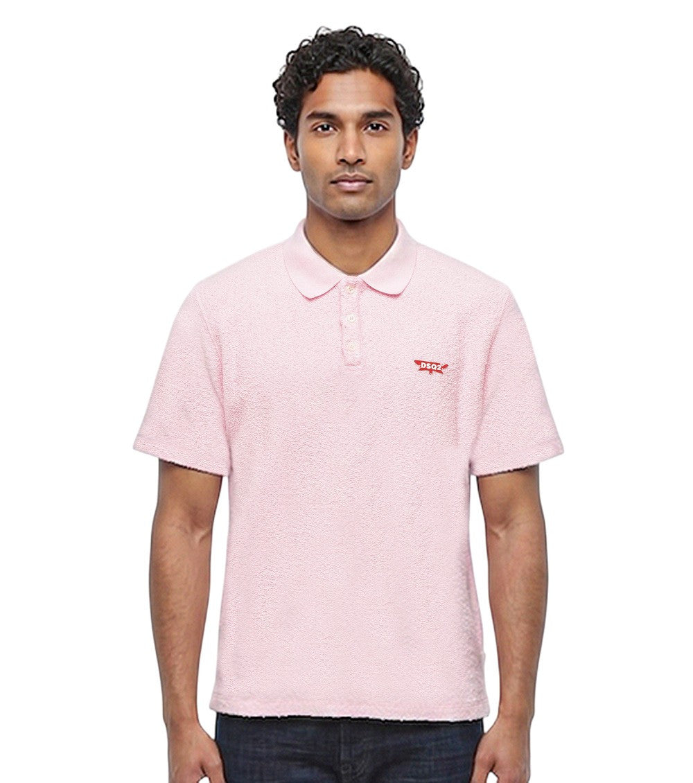Pink Logo Collar Polo 1