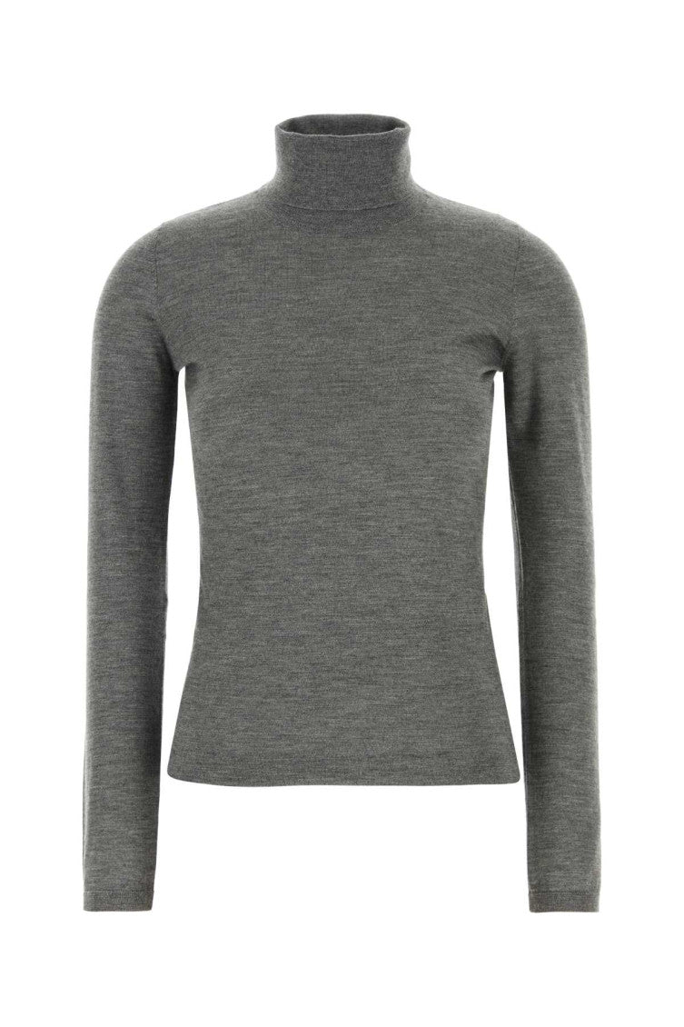 Grey Solid Turtle Neck Sweater 1