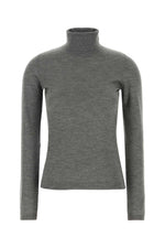 Grey Solid Turtle Neck Sweater 1