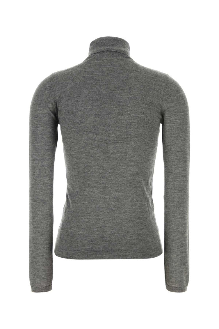 Grey Solid Turtle Neck Sweater 2