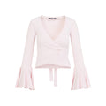 Light Pink Solid V Neck Sweater 1