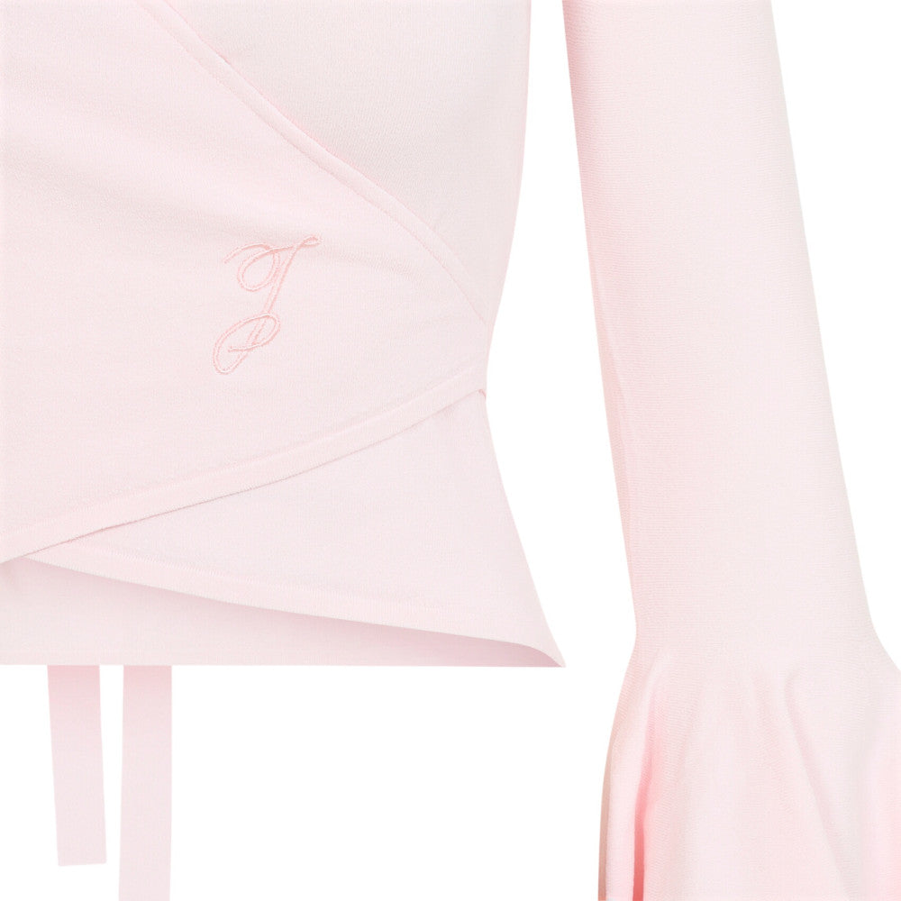 Light Pink Solid V Neck Sweater 3