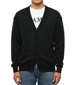 Black Textured V Neck Cardigan 1