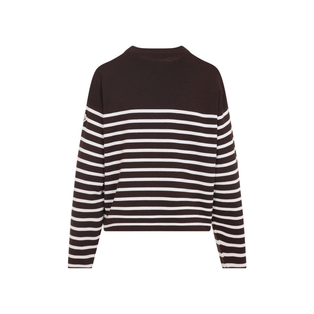 Brown Stripes Crew Neck Sweater 2