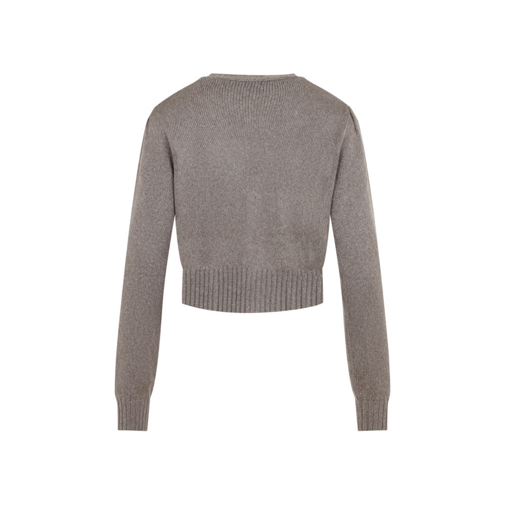 Grey Solid V Neck Cardigan 2