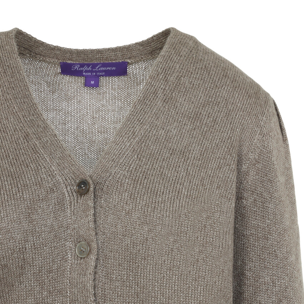Grey Solid V Neck Cardigan 3