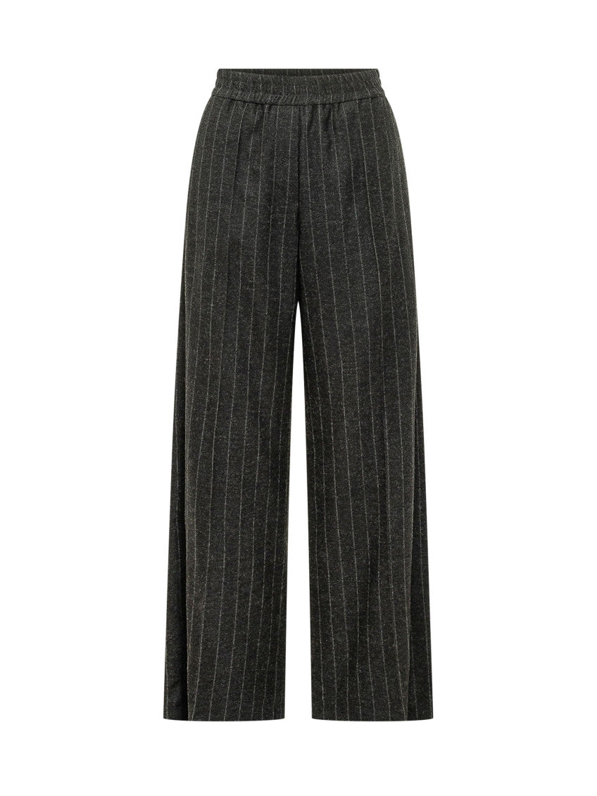 Black Relaxed Stripes Elasticated Pants 1