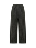 Black Relaxed Stripes Elasticated Pants 1