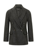 Black Stripes Shawl Lapel Blazer 1
