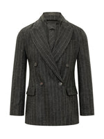 Black Stripes Shawl Lapel Blazer 1