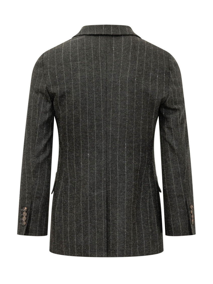 Black Stripes Shawl Lapel Blazer 2