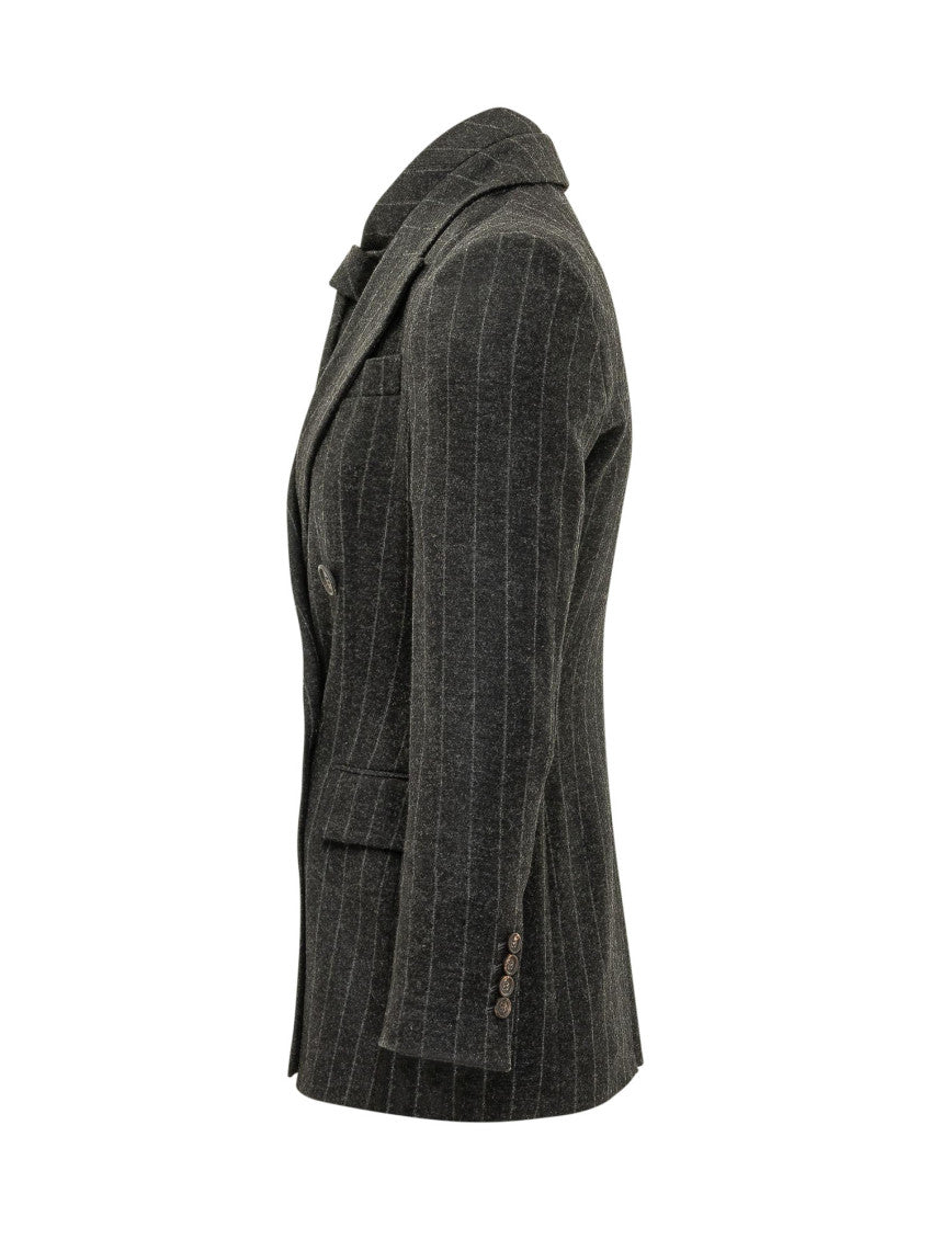 Black Stripes Shawl Lapel Blazer 3