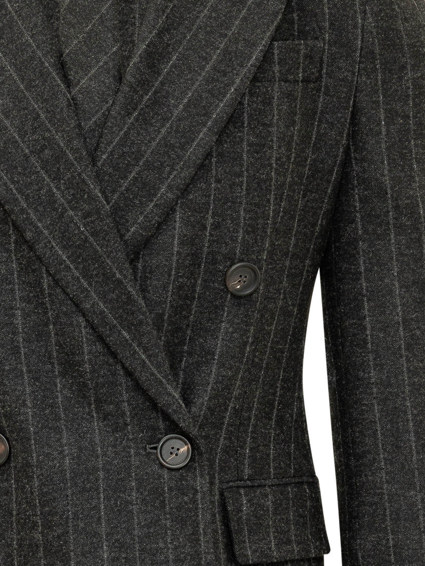 Black Stripes Shawl Lapel Blazer 4