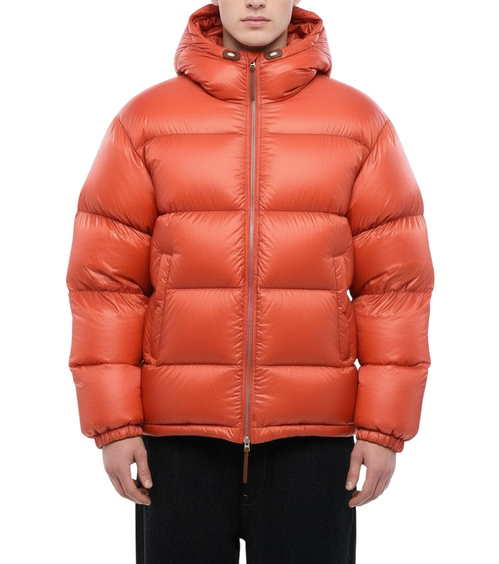Orange Quilted Hood Jacket 1