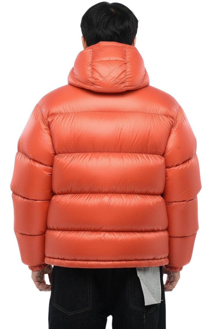 Orange Quilted Hood Jacket 2