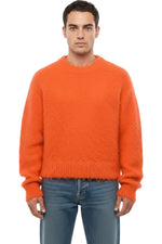Orange Knitted Crew Neck Sweater 1
