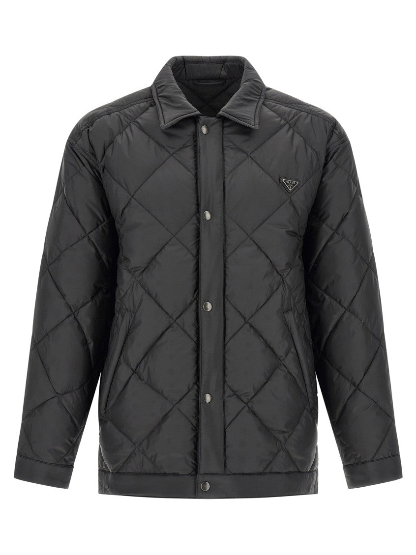 Black Logo Quilted Jacket 1