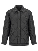 Black Logo Quilted Jacket 1