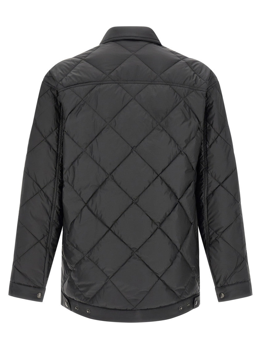 Black Logo Quilted Jacket 2